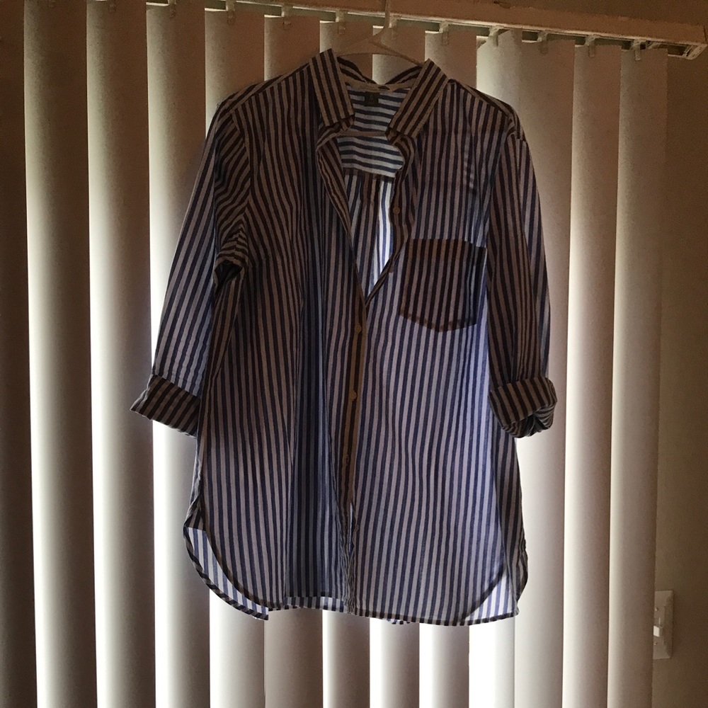 Striped button down